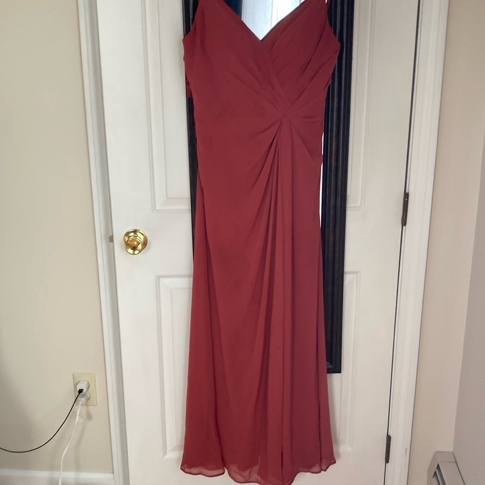 Terra-cotta bridesmaid dress